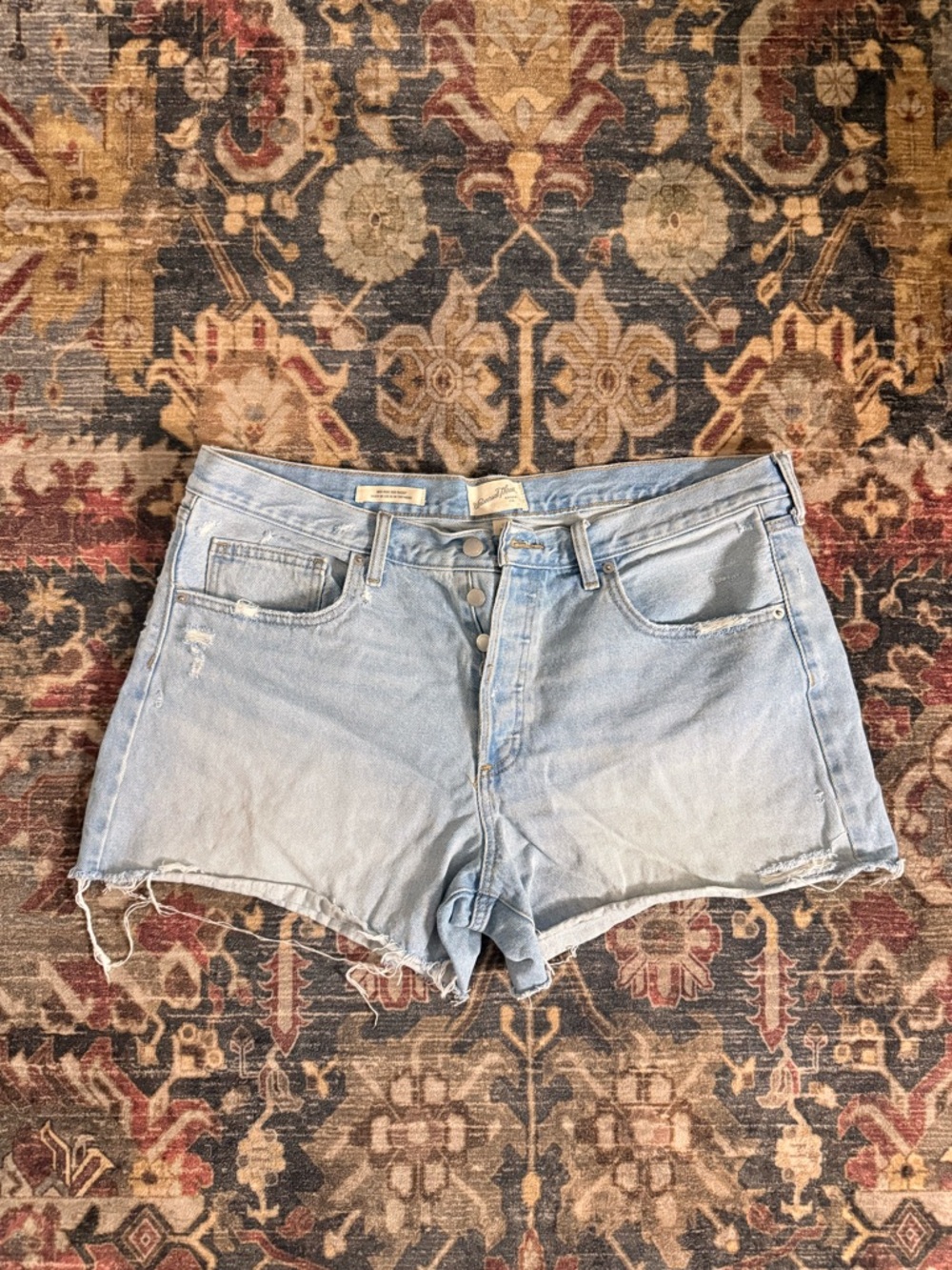 Universal Thread Light Blue High-Rise Cutoff Denim Shorts